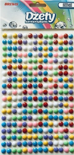 Dżety samoprzylepne pastelowe 6mm 266szt, Brewis