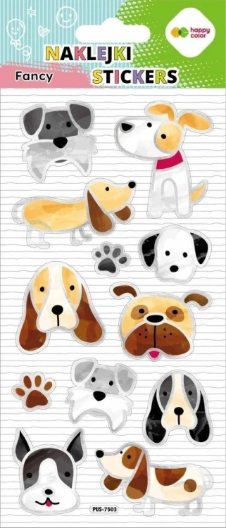 Naklejki 3D Fancy Doodle Dogs 90x210 HAPPY COLOR