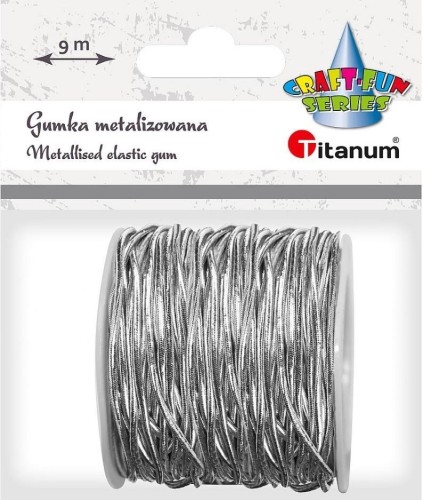 Gumka metalizowana 2mmx9m srebrna, Titanum
