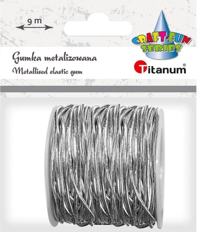 Gumka metalizowana 2mmx9m srebrna, Titanum