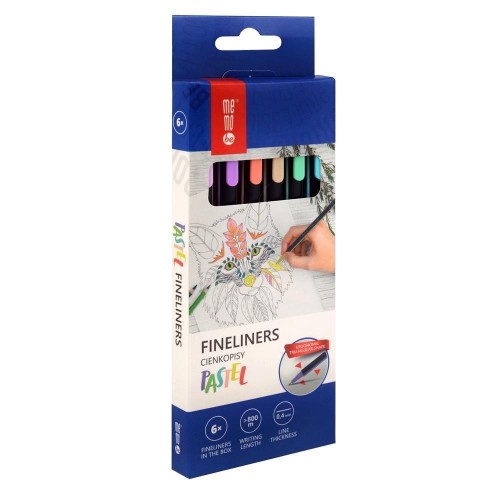 Cienkopisy pastel 0,4mm 6 kolorów MemoBe, MemoBe