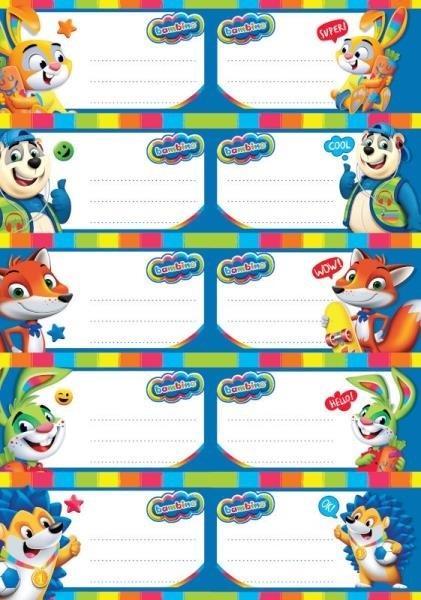 Naklejki na zeszyt A5 (20szt) BAMBINO, ST-MAJEWSKI