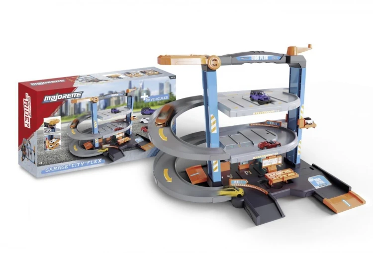 Majorette Garaż City Flex z pojazdami 5szt