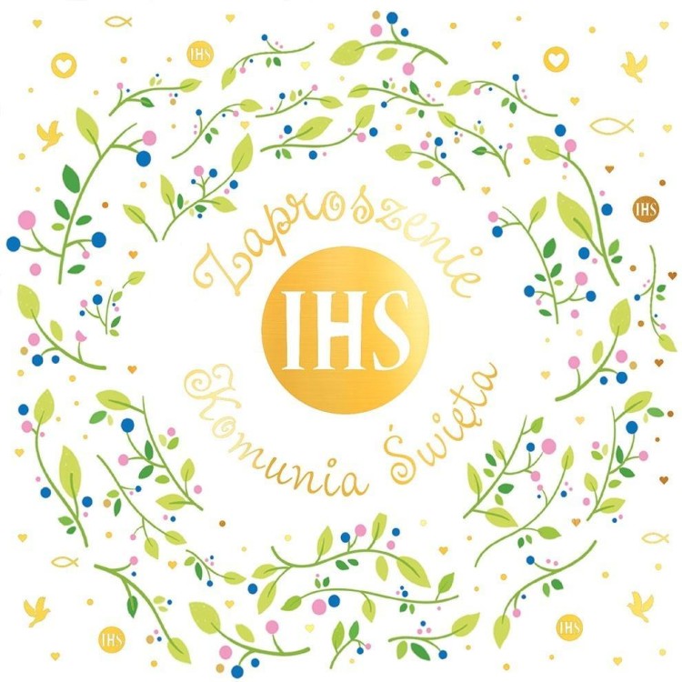 Zaproszenie KW - Komunia listki 5szt