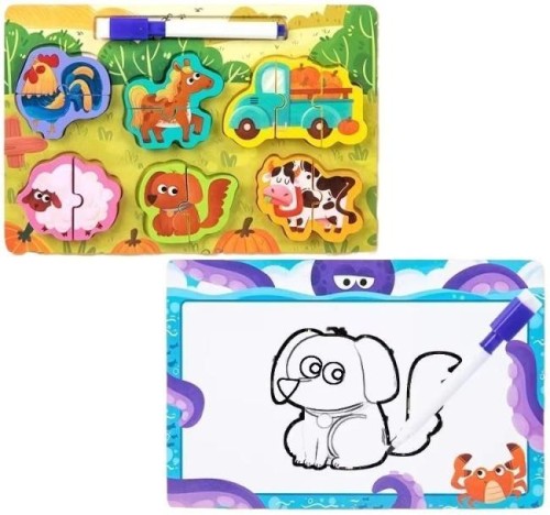 2 w 1 puzzle drewno i tablica, Merkpol