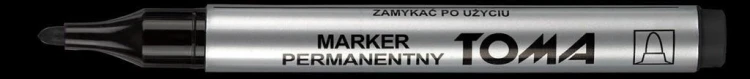 Marker permanentny okrągły czarny (10szt) TOMA