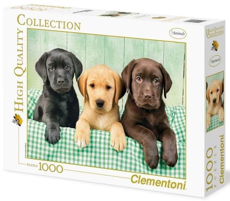 Puzzle 1000 HQ I tre Labrador, Clementoni