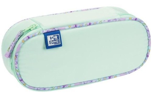 Piórnik z klapką Flowers zielony OXFORD, Oxford