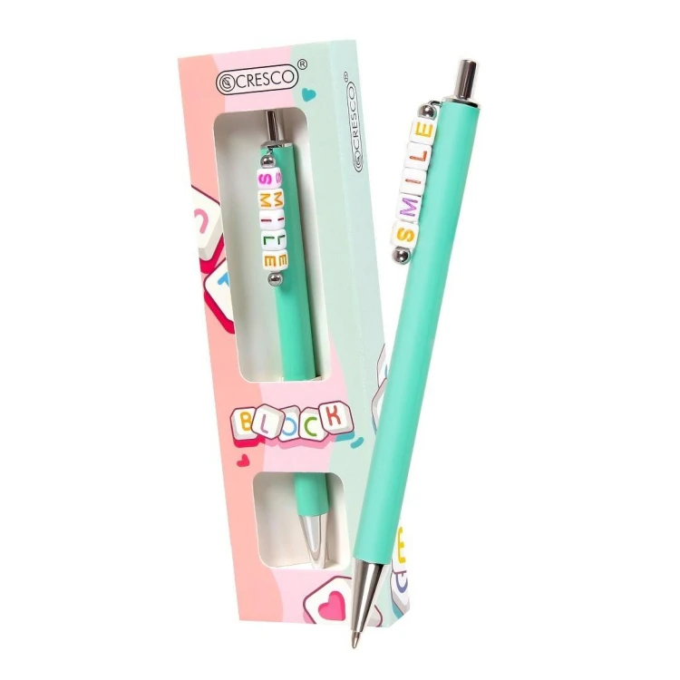 Długopis Block z koralikami SMILE w etui zielony