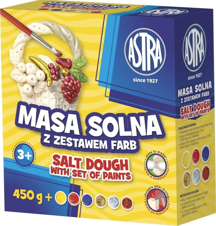 Masa solna 450g + farby ASTRA, ASTRA papiernicze
