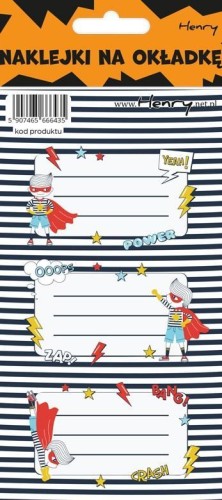 Naklejki na zeszyty - Superbohater (12szt), Henry