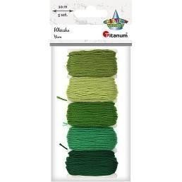 Mulina 10m tonacja zielona 5 kolorów, Titanum