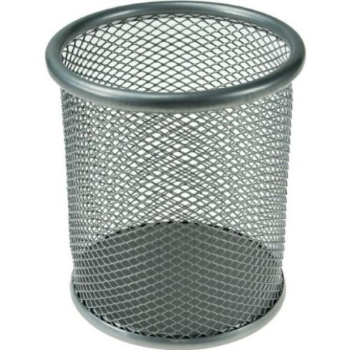 Pojemnik na długopisy siatka srebrny, Titanum