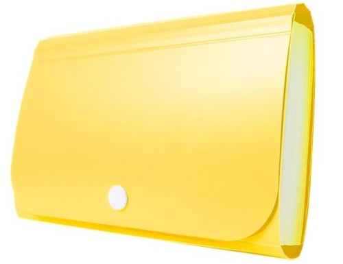 Mini organizer harmonijkowy PP zatrzask żółty