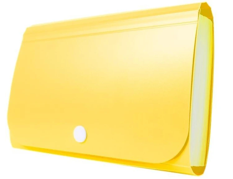 Mini organizer harmonijkowy PP zatrzask żółty