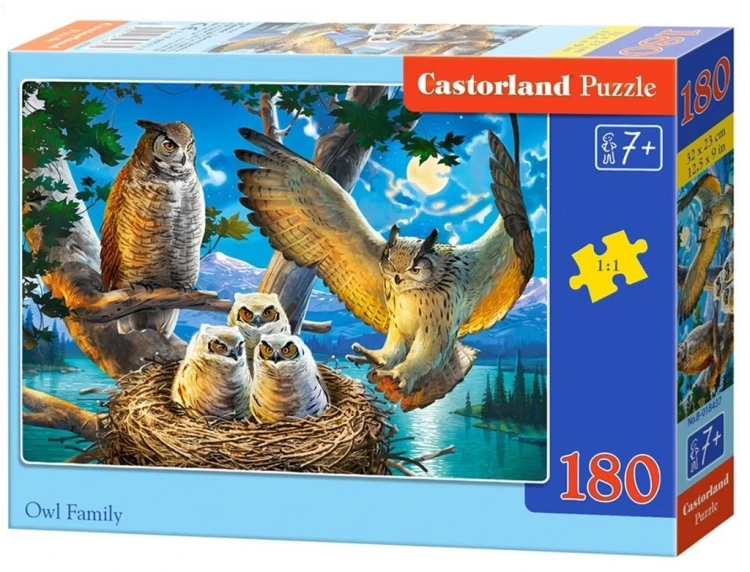 Puzzle 180 Owl Family CASTOR, Castorland