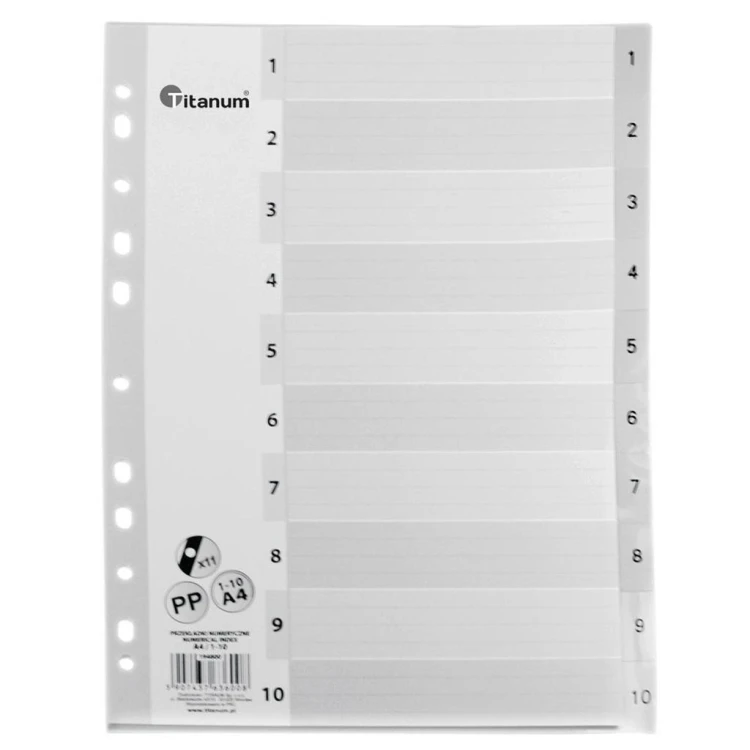 Przekładki A4 1-10, Titanum