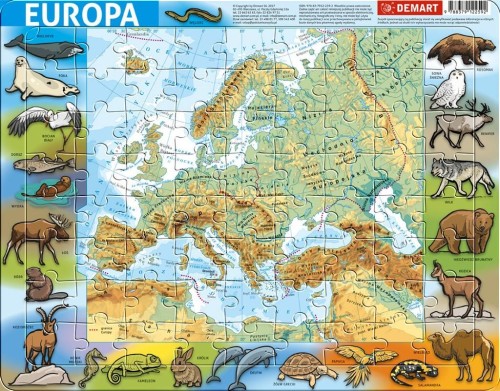 Puzzle ramkowe - Europa fizyczna, Demart