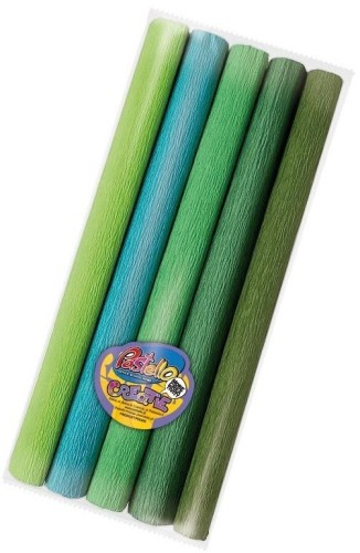 Bibuła mini 25x200cm odcieni zielonych 5 kolorów