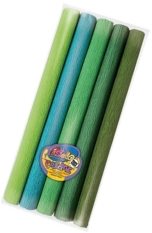 Bibuła mini 25x200cm odcieni zielonych 5 kolorów