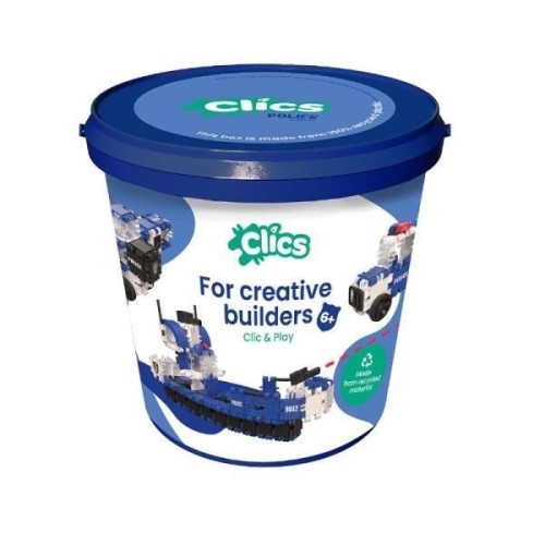 Klocki konstrukcyjne 8w1 Wiaderko Policja, Clicks