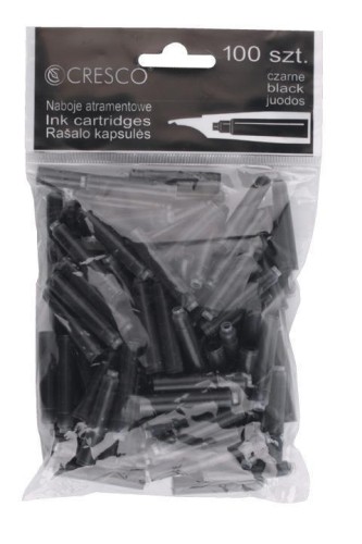 Naboje do piór czarne 100 sztuk, Cresco