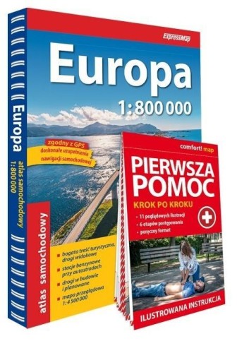 Europa Atlas Samochodowy+pierwsza pomoc 1:800 000