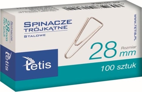 Spinacze biurowe 28mm GS180-B (100szt), Tetis