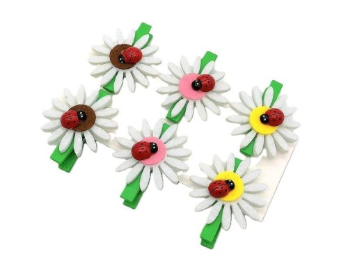 Spinacze ozdobne biedronki na kwiatkach 6szt, ADAR