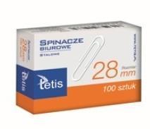 Spinacze biurowe 28mm 100szt. GS140-B, Tetis