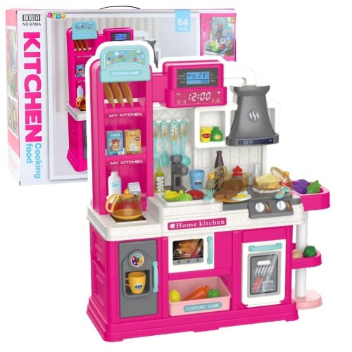 Kuchnia 64el z obiegiem wody różowa, Leantoys