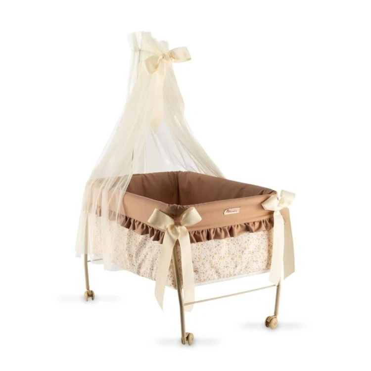 Łóżeczko Teresa z baldachimem dla lalki do 46cm