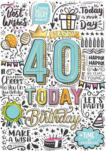 Karnet A5 Urodziny 40 - Graffiti