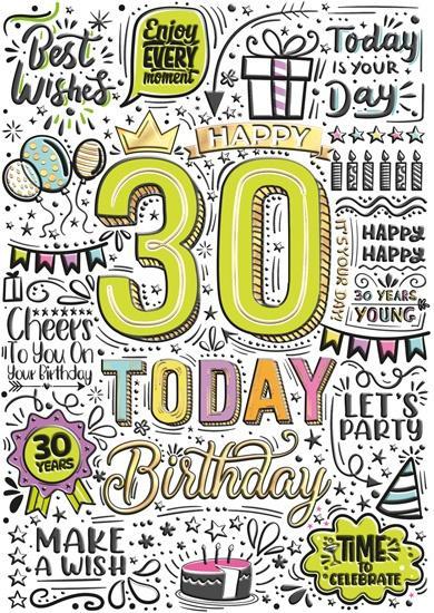 Karnet A5 Urodziny 30 - Graffiti