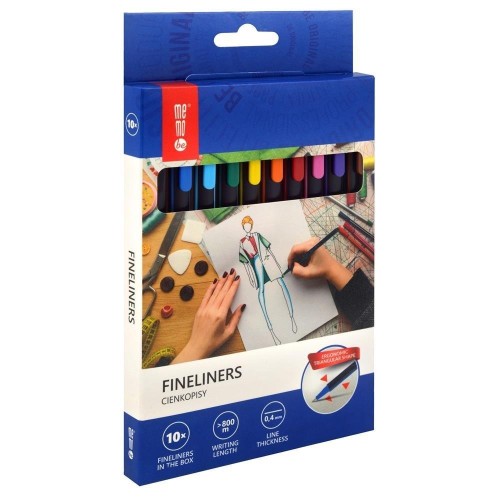 Cienkopisy 0,4mm 10 kolorów MemoBe, MemoBe