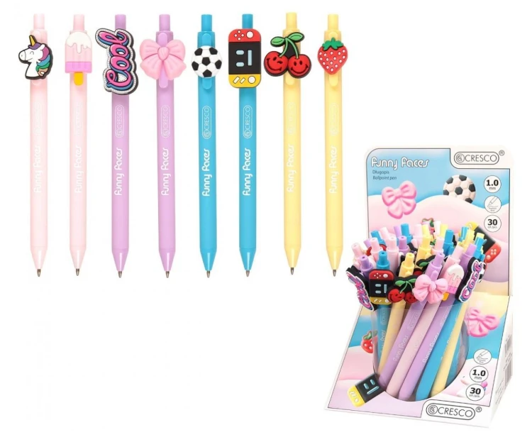 Długopis z topperem Funny Faces (30szt), Cresco