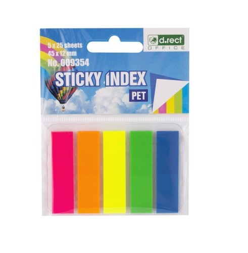 Zakładki indeksujące Pet 45x12mm D.RECT, D.RECT