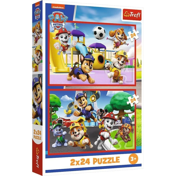 Puzzle 2x24 Psi dzień zabaw TREFL, Trefl