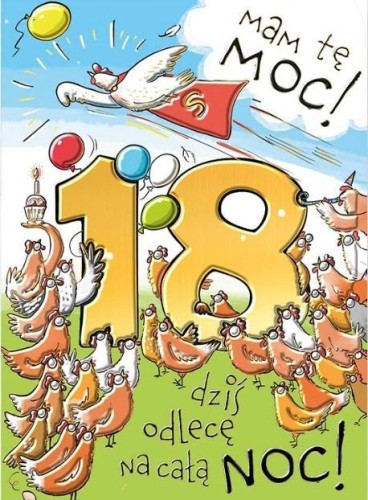 Karnet A4 18 urodziny - Mam tę moc