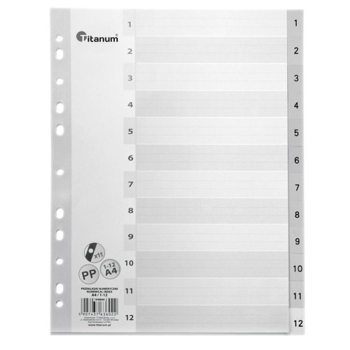 Przekładki A4 1-12, Titanum