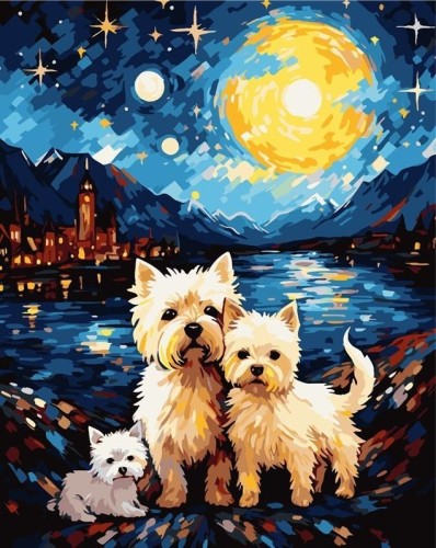 Malowanie po numerach 40x50 Pieski, Koh-I-Noor