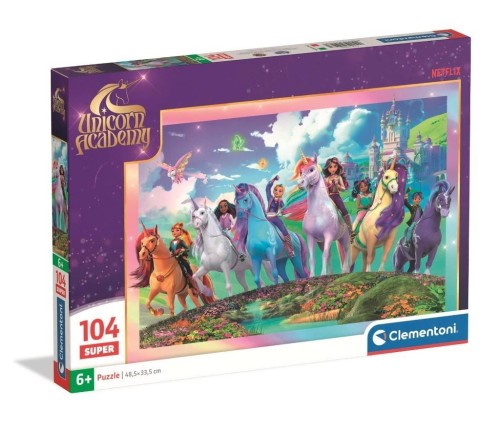 Puzzle 104 Super Unicorn Academy, Clementoni