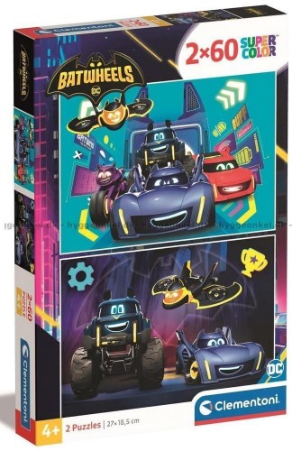 Puzzle 2x60 Super Kolor Batwheels, Clementoni
