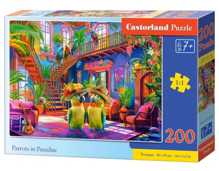 Puzzle 200 Parrots in Paradise CASTOR, Castorland