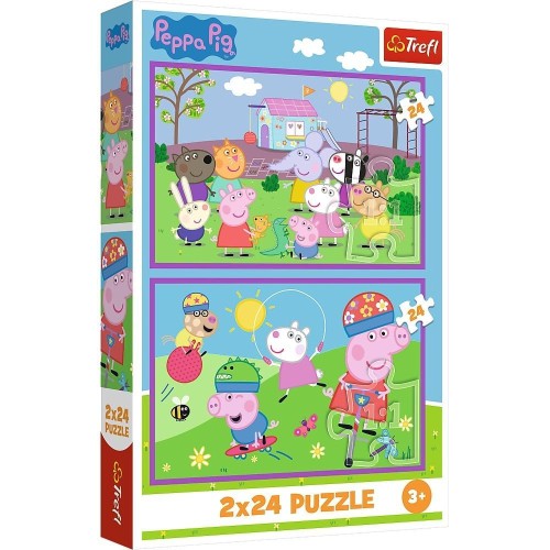 Puzzle 2x24 Peppa na placu zabaw TREFL, Trefl