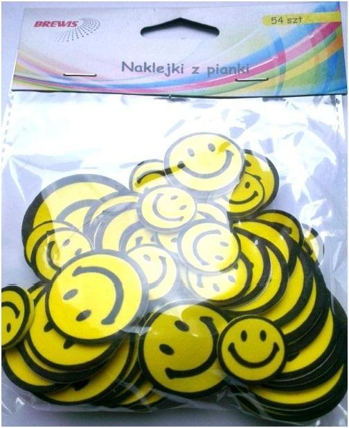 Naklejki z pianki uśmiechy 54szt, Brewis