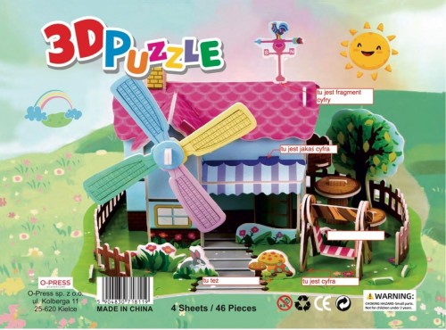 Puzzle 3D 46 Farma, O-press