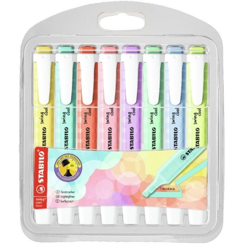 Zakreślacz Swing Cool pastel 8 kolorów, Stabilo