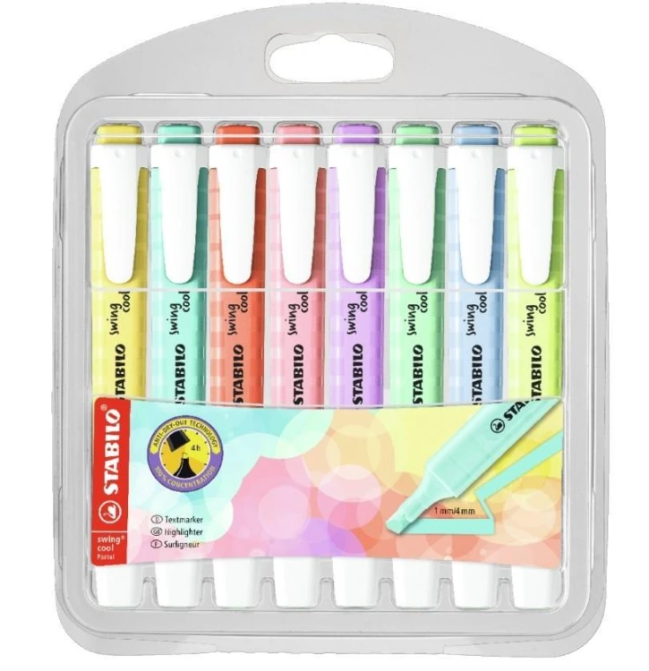 Zakreślacz Swing Cool pastel 8 kolorów, Stabilo
