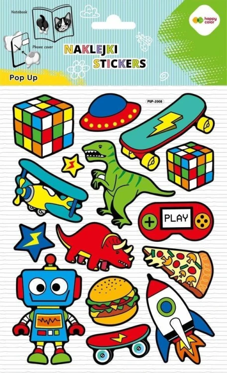 Naklejki 3D Pop Up Cool Toys 146x240 HAPPY COLOR